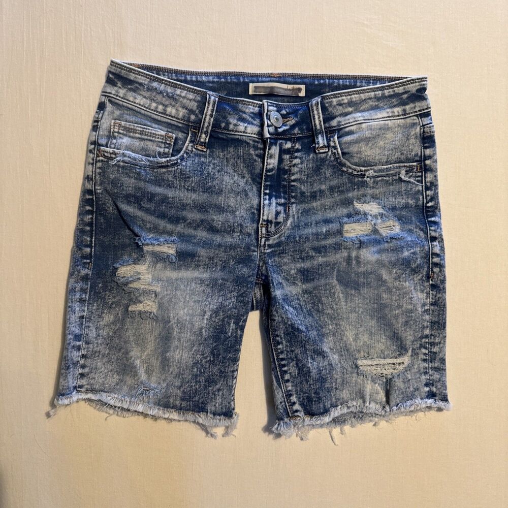 Womens Daytrip Acid Wash Jean Shorts Size  27 - Raw Hem - Distressed